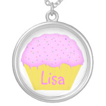 Pink Cupcake Necklace