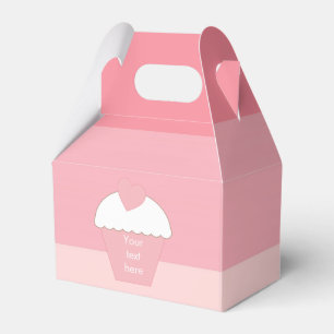 Pink Cupcake Ombre Stripes Favour Box