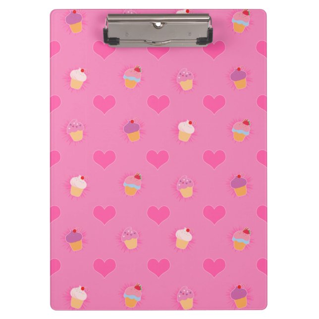 Pink Cupcake Pattern Clipboard (Front)