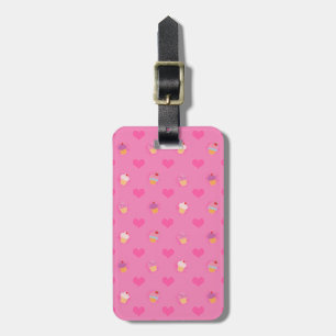 Pink Cupcake Pattern Luggage Tag