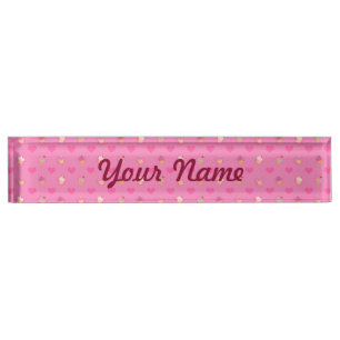 Pink Cupcake Pattern Nameplate