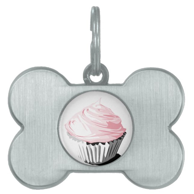 Pink cupcake pet tag (Front)