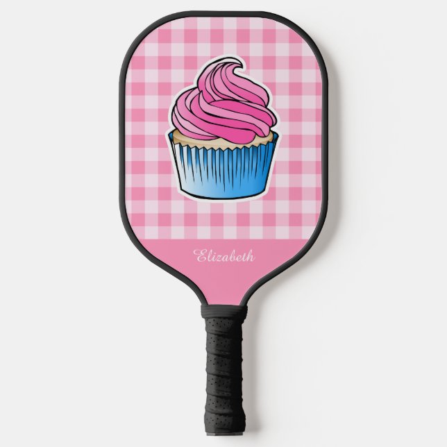 Pink Cupcake Pickleball Paddle (Front)