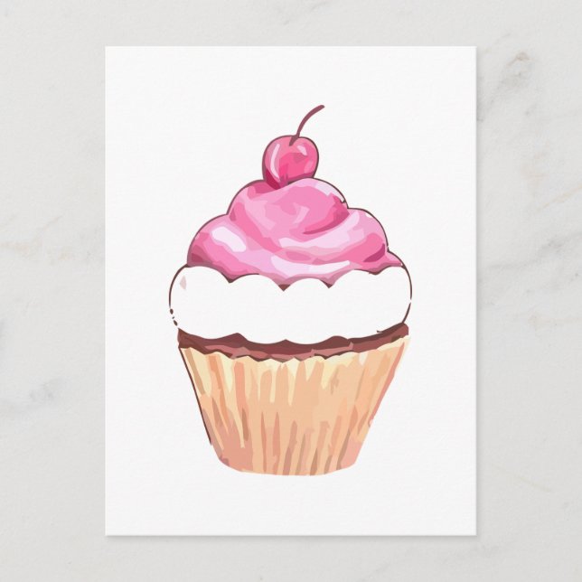 Pink Cupcake Postcard (Front)