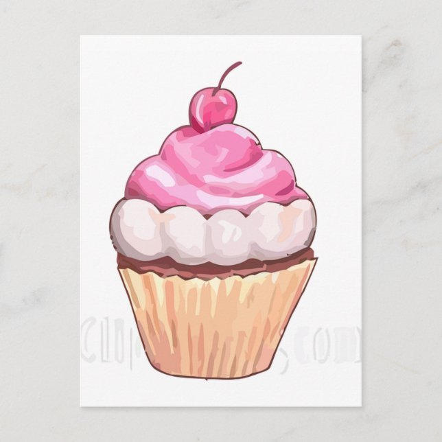 Pink cupcake postcard (Front)