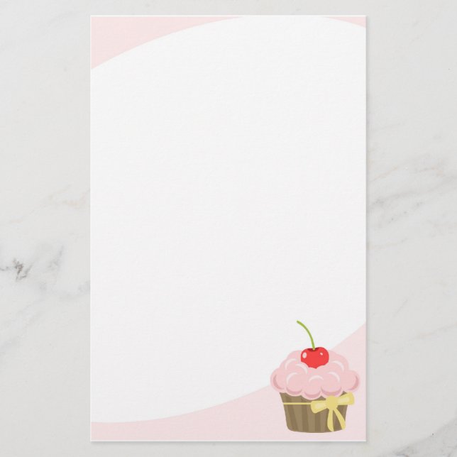 Pink Cupcake Stationery (Front)
