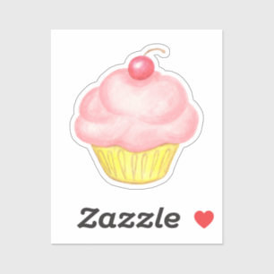Pink Cupcake Sticker