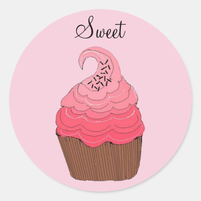 Pink Cupcake - stickers (Front)