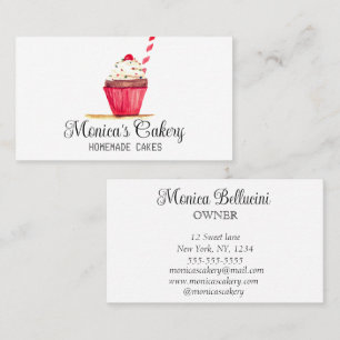 Pink Cupcake Sweet Cakes Bakes Homemade Bakery Business Card