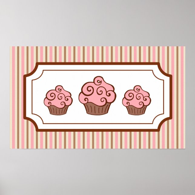 Pink Cupcakes Art Print (Front)