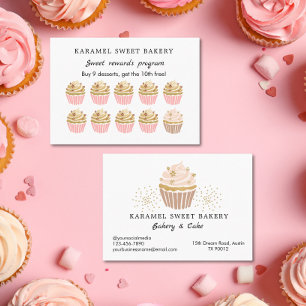Pink Cupcakes Bakery Program Reward Loyalty Card