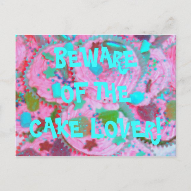Pink Cupcakes 'cake lover' postcard (Front)