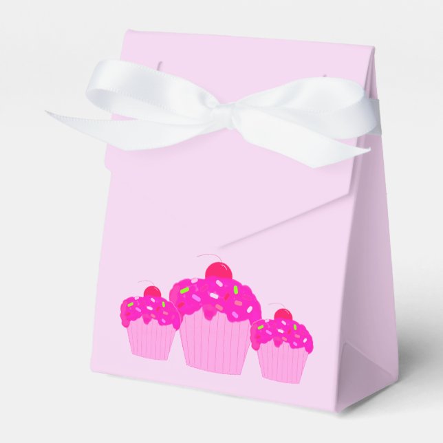 Pink Cupcakes Favour Box (Front Side)