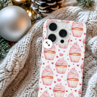 Pink Cupcakes & Hearts iPhone Case Cute Sweet