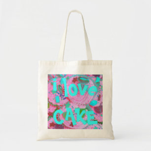 Pink Cupcakes 'i love cake' tote bag