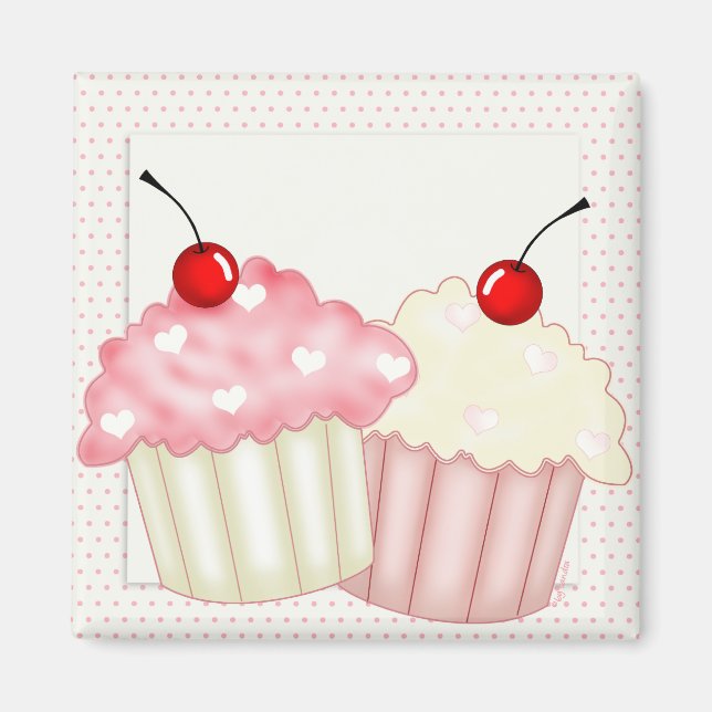 Pink Cupcakes Magnet (Front)