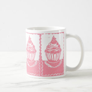 Pink Cupcakes with Scallop Border Mug