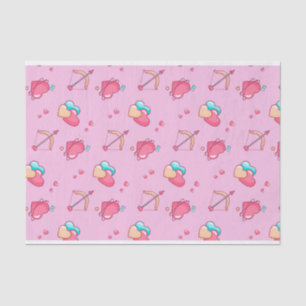 Pink Cupid Arrow Love Heart Pattern Valentines Day Tissue Paper