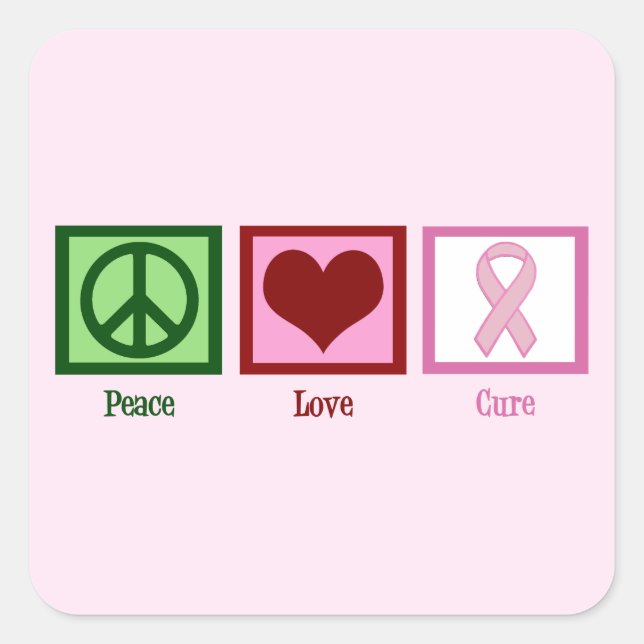 Pink Cure Square Sticker (Front)
