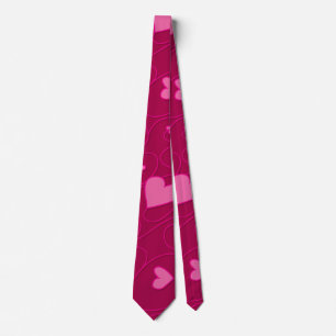 Pink curly hearts tie