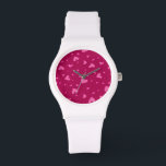 Pink curly hearts watch<br><div class="desc">Add some elegance to your day with this swirly curly heart pattern!</div>