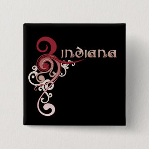 Pink Curly Swirl Indiana Button Dark