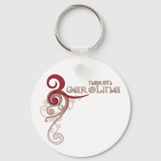 Pink Curly Swirl North Carolina Keychain
