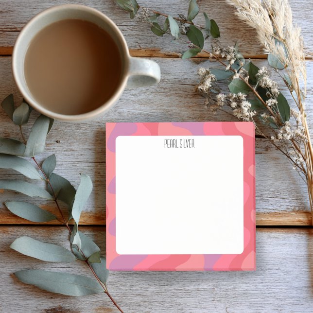 Pink Curves CUSTOM Chic Monogram Personalised Post-it Notes (Pink Curves CUSTOM Chic Monogram Personalized Post-it Notes
)