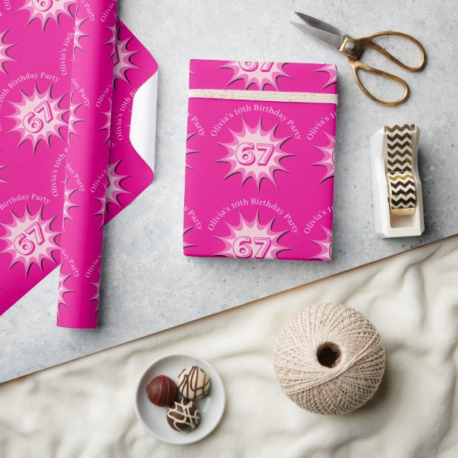 Pink Custom 67 Meme  Wrapping Paper (Crafts)