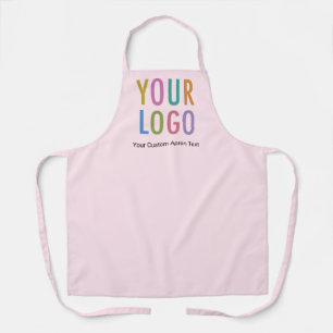 Pink Custom Apron with Company Logo All Over Print