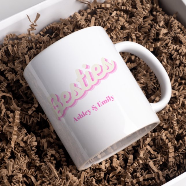 Pink Custom Best Friend Bestie Coffee Mug (Creator Uploaded)