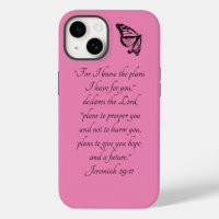 Pink Custom Bible Verse with Butterfly