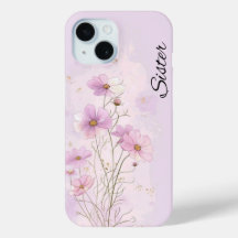 Pink Custom Birth flower Botanical Phone Case