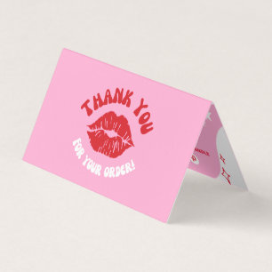 Pink Custom Business Social Media Thank You Folded Card