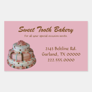 Pink Custom Cake Bakery Box Stickers