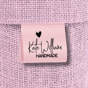 Pink Custom Clothing label for handmade item Grosgrain Ribbon