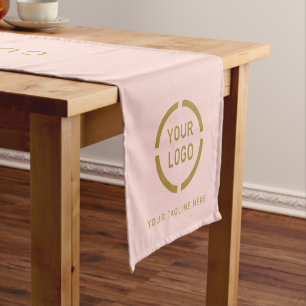Pink Custom Company Logo Promotional Display Short Table Runner