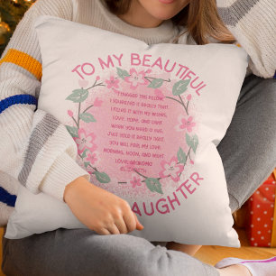 Pink Custom Heartfelt Message To My Granddaughter Cushion