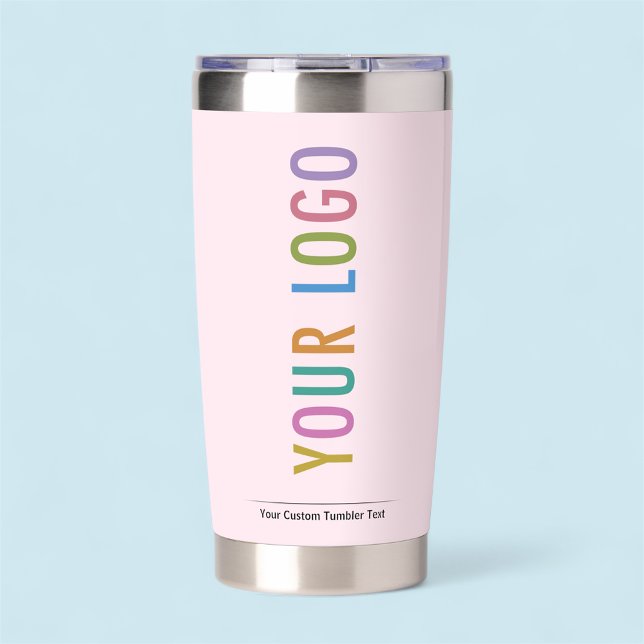 Pink Custom Insulated Tumbler with Company Logo (MISOOK Pink 20 oz Stainless Steel Tumbler with Logo)