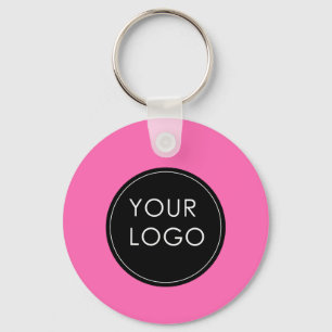 Pink Custom Logo Business Company  Key Ring