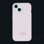Pink Custom Monogram Modern Layered Initials  iPhone 15 Case<br><div class="desc">You know sophistication and style and simplicity is often the exact thing you need.  Designed for the discerning taste of the modern minimalist,  this accessory is a fusion of timeless elegance and contemporary functionality.

The pretty pink colour palette is a beautiful touch. 

Let us elevate your everyday essentials.</div>