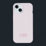 Pink Custom Monogram Modern Layered Initials  iPhone 15 Case<br><div class="desc">You know sophistication and style and simplicity is often the exact thing you need.  Designed for the discerning taste of the modern minimalist,  this accessory is a fusion of timeless elegance and contemporary functionality.

The pretty pink colour palette is a beautiful touch. 

Let us elevate your everyday essentials.</div>