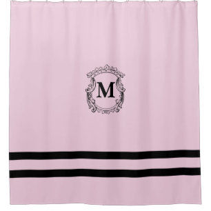 Pink Custom Monogram Shower Curtain