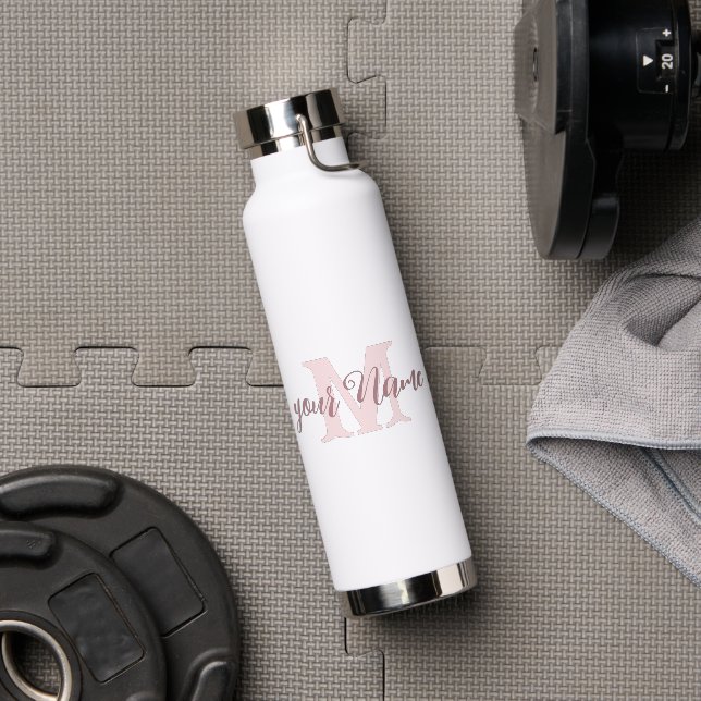 Pink | Custom Name an Monogram Water Bottle (Gym)