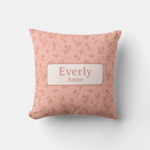 Pink Custom Name Decor Little Girls Room Cushion