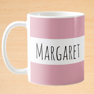 Pink Custom Name Personalised  Coffee Mug