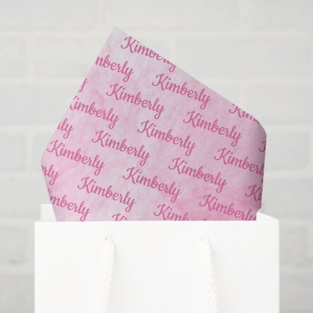 Pink Custom Name Personalised Tissue Paper (Gift Bag)