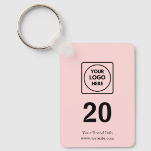 Pink Custom Number   Business Property Logo Key Key Ring