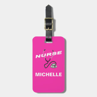 PINK Custom Nurse Name Luggage Tag