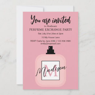 Pink Custom Perfume Exchange Party Invitation